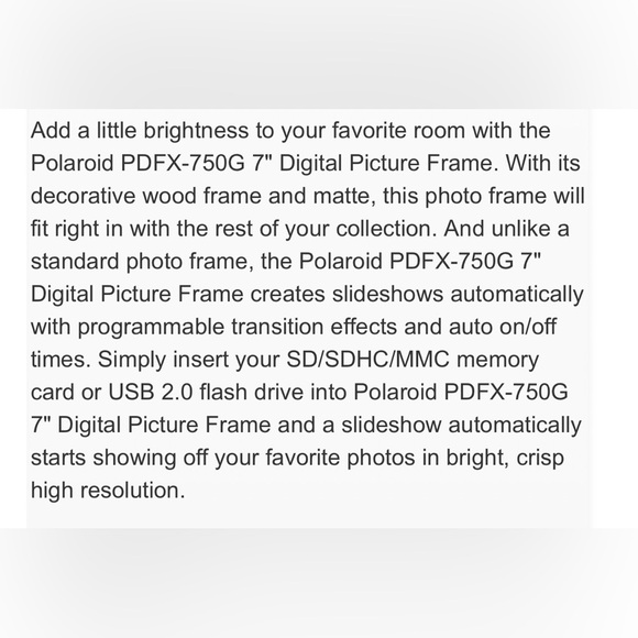 🆕 7” HI-Res Digital Picture Frame POLAROID - Picture 4 of 5